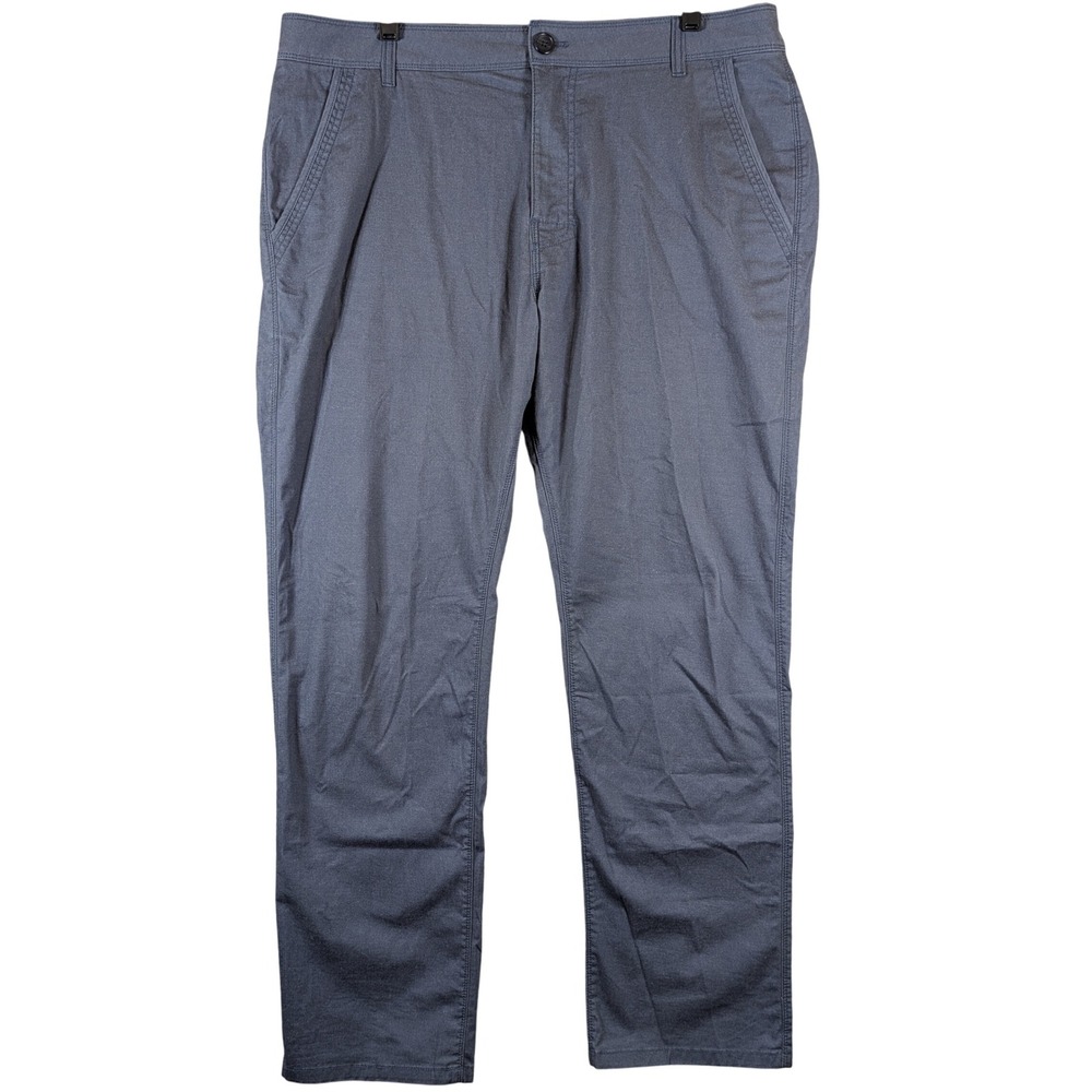 Prana Straight Fit Everyday Pants Organic Cotton Blend Blue Gray Mens Size 36x31
